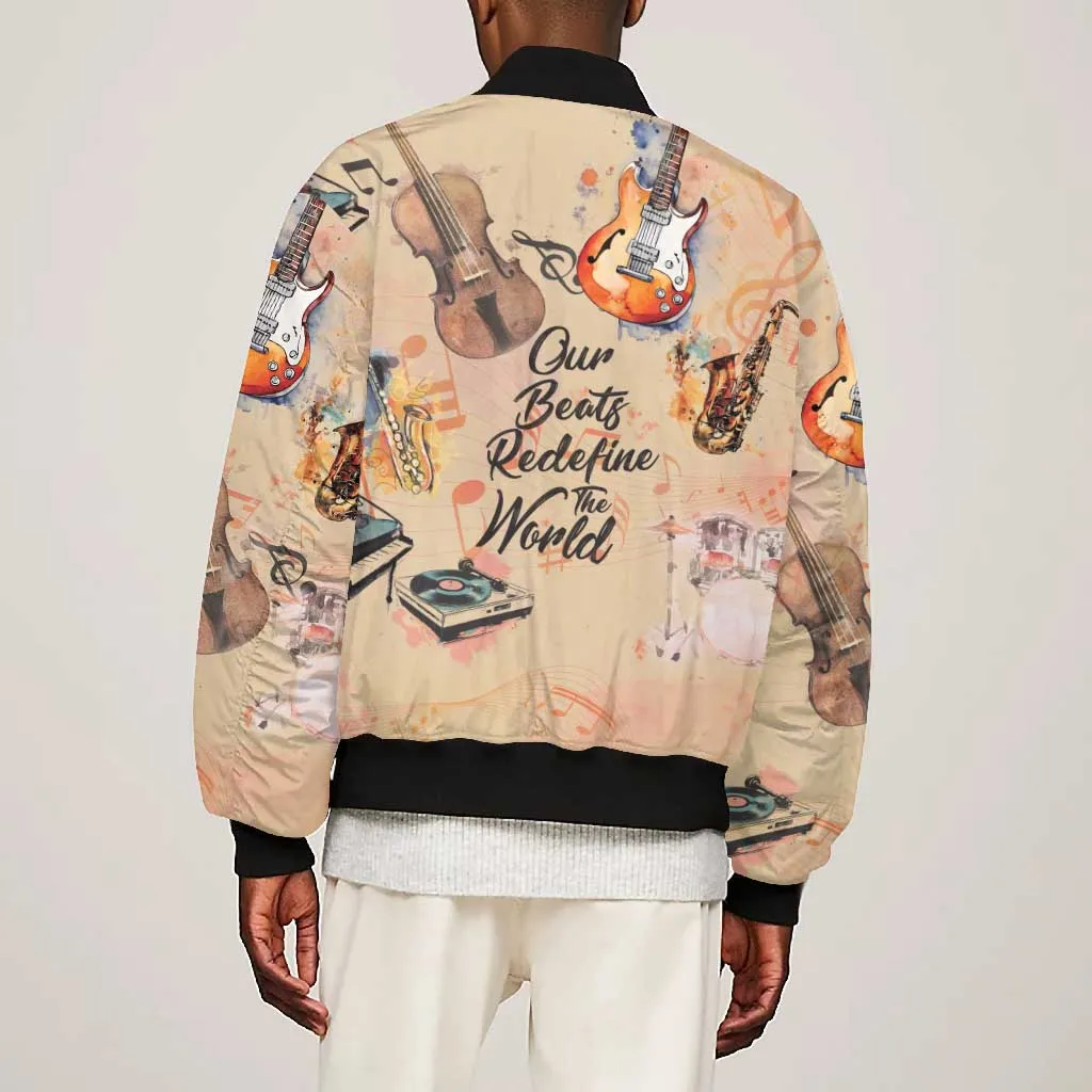 Our Beats Redefine The World African Bomber Jacket Afro Music DT03
