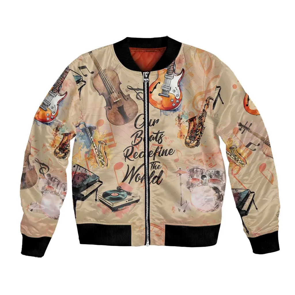Our Beats Redefine The World African Bomber Jacket Afro Music DT03