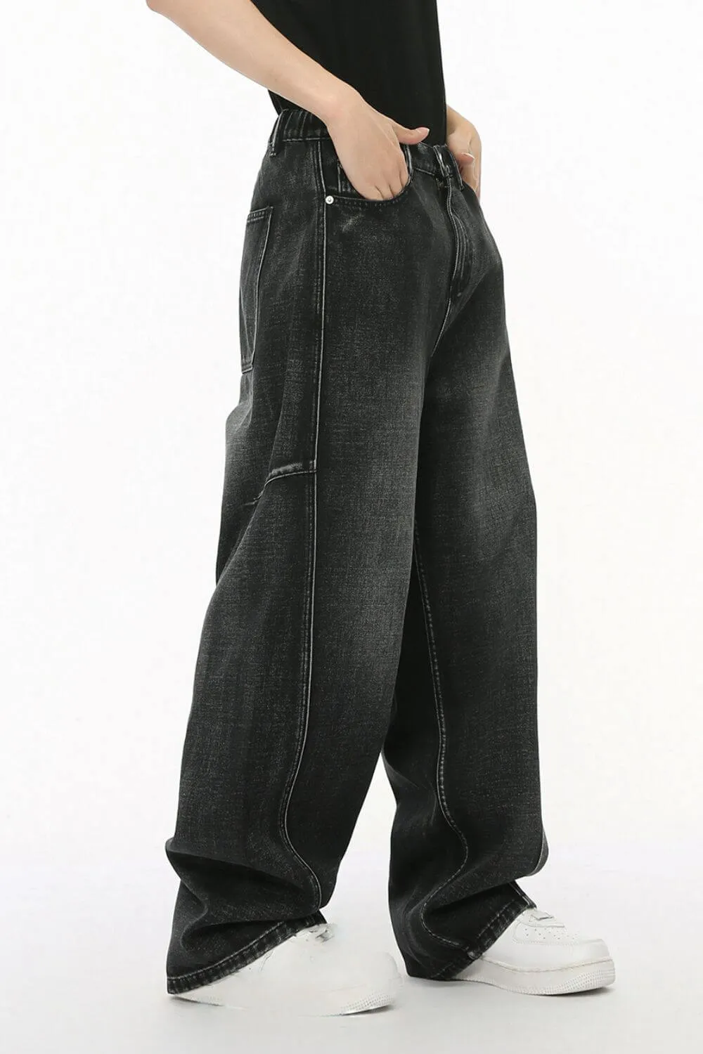 Panelled Straight Leg Jeans – Built for Comfort