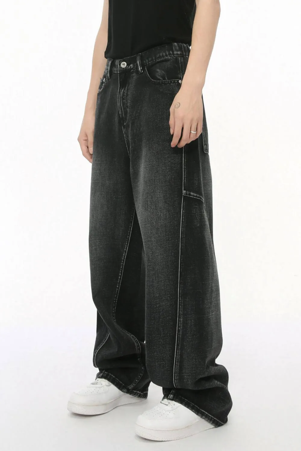 Panelled Straight Leg Jeans – Built for Comfort