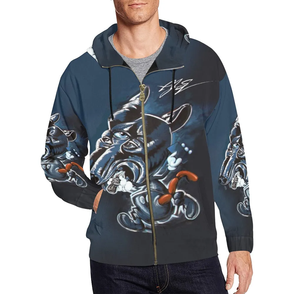 Panspermia Orion Dog Men's Full Zip Hoodie