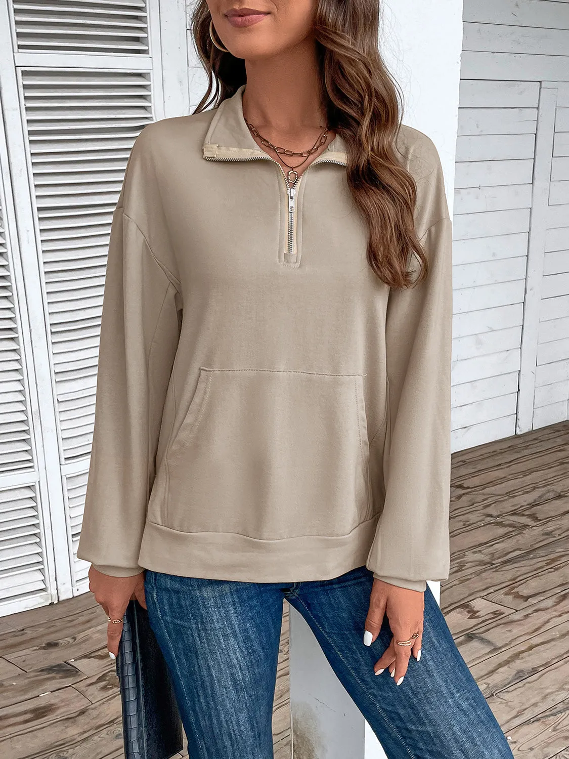 Payton Half Zip Sweatshirt with Pocket