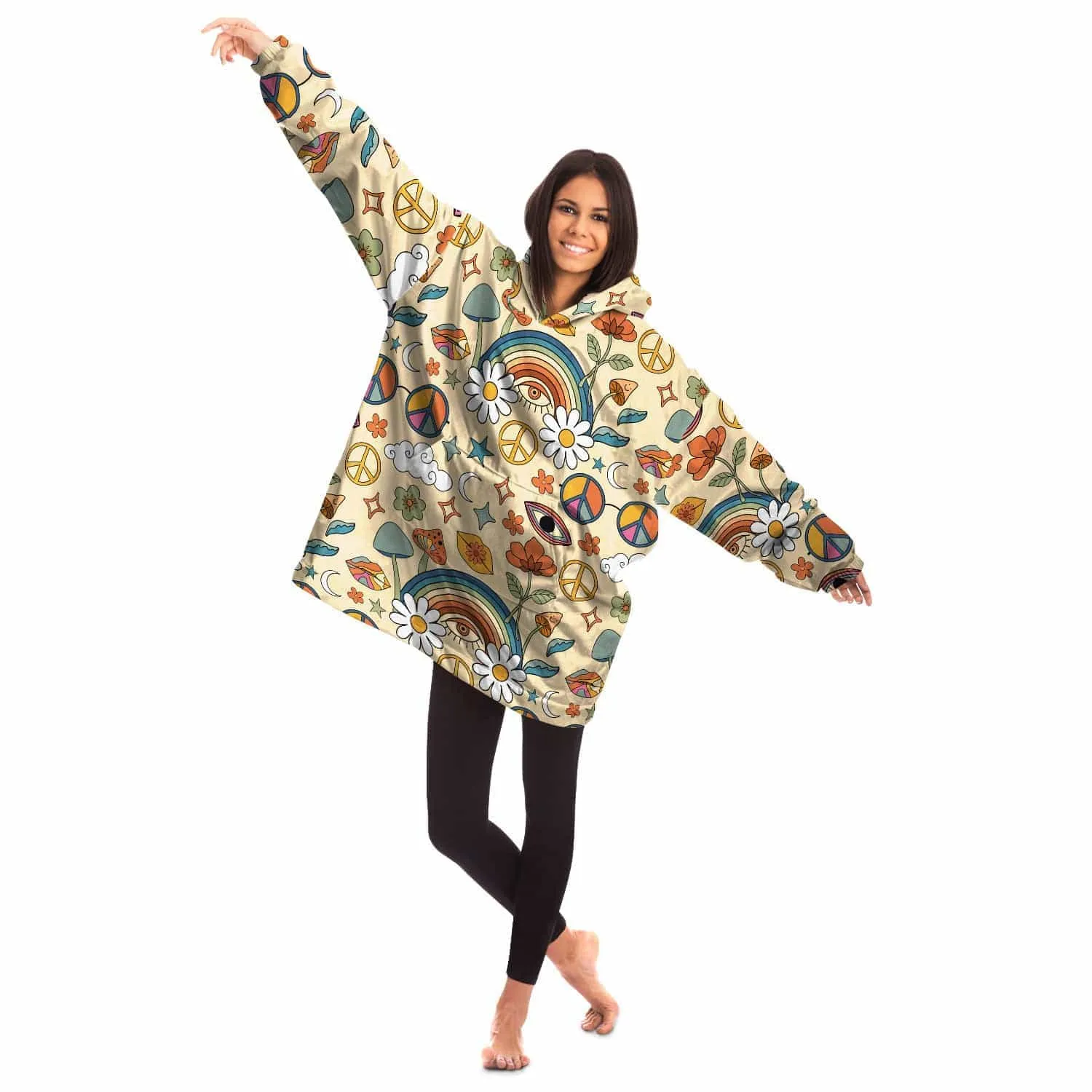 Peace And Love | Wearable Blanket Hoodie