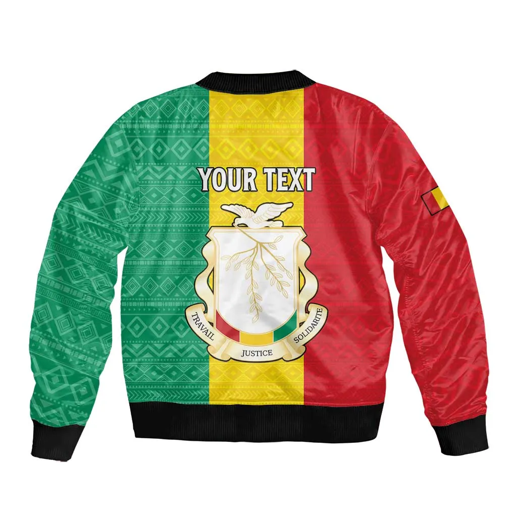 Personalised Afro Guinea Bomber Jacket Coat Of Arms Flag Style LT15