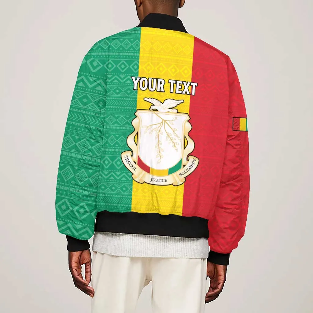 Personalised Afro Guinea Bomber Jacket Coat Of Arms Flag Style LT15