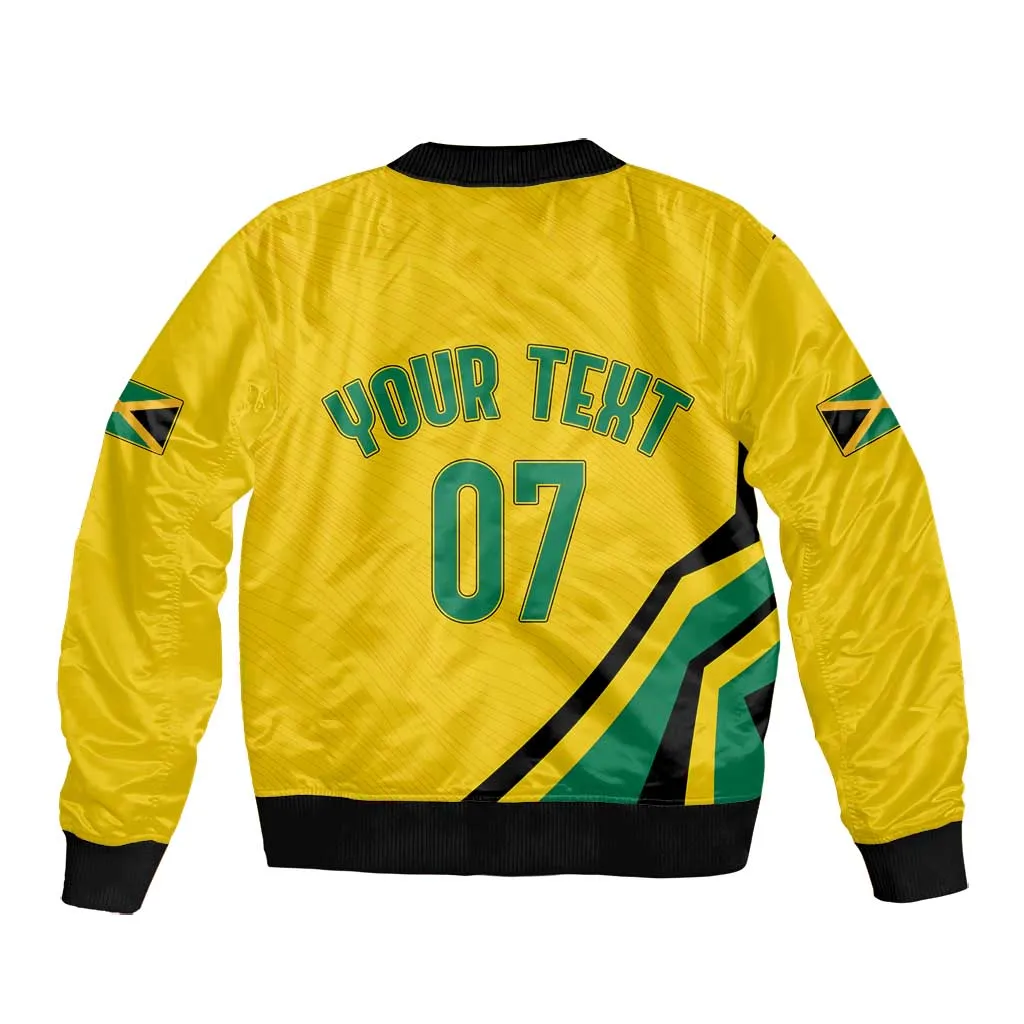 Personalised Jamaica Football Bomber Jacket Reggae Boyz Retro WC 1998 Inspired LT7