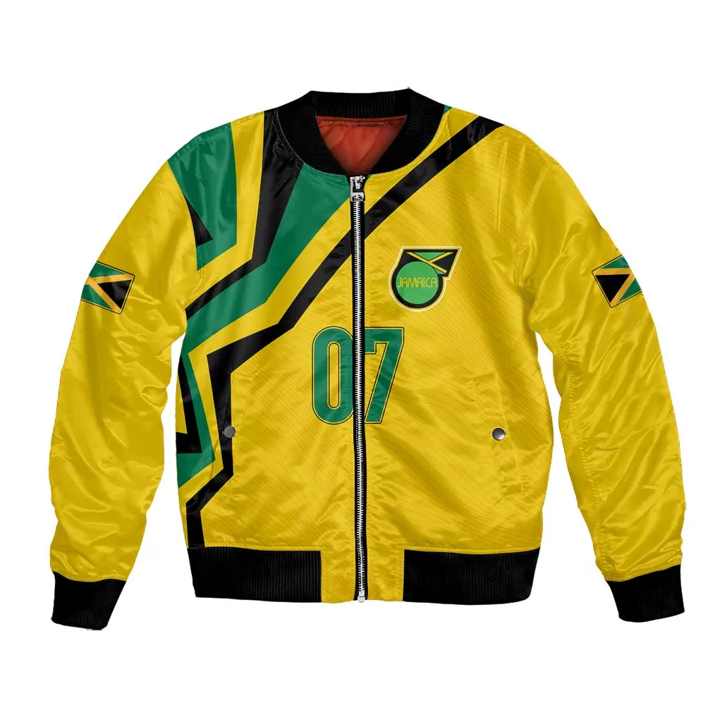 Personalised Jamaica Football Bomber Jacket Reggae Boyz Retro WC 1998 Inspired LT7