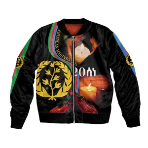 Personalized Afro-Eritrea Maelti Siwuat Bomber Jacket Candle Vigil Glory To Our Martyrs Eritrea LT9