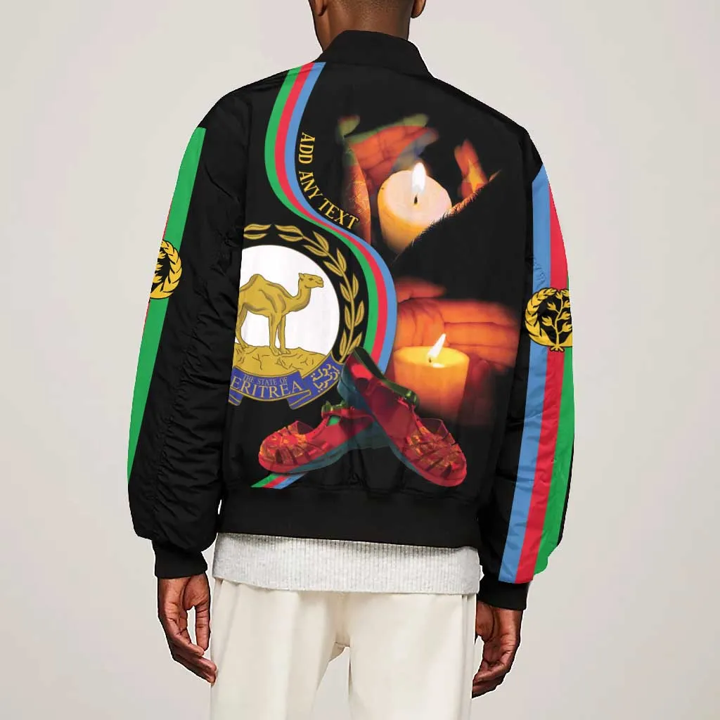 Personalized Afro-Eritrea Maelti Siwuat Bomber Jacket Candle Vigil Glory To Our Martyrs Eritrea LT9