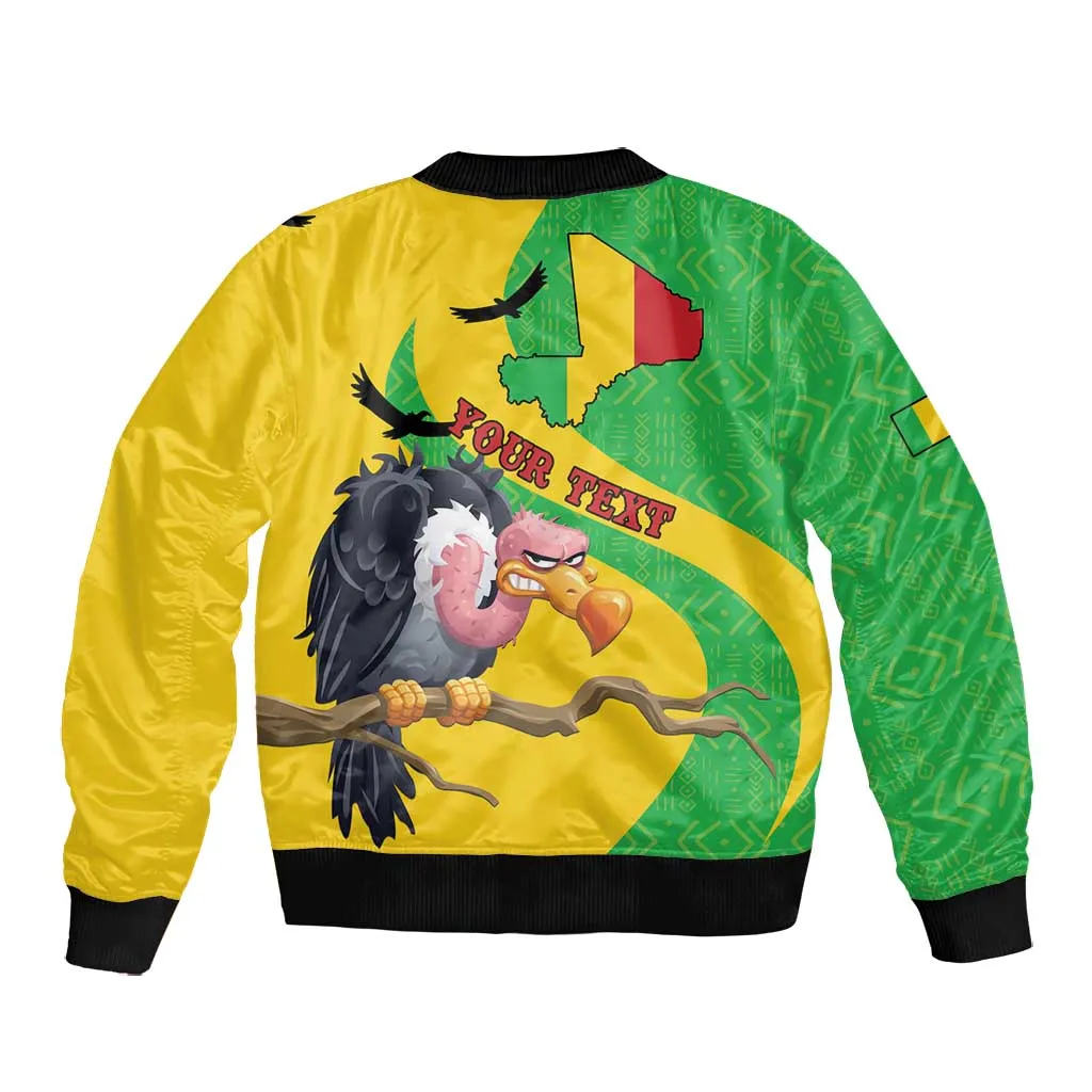Personalized Afro Mali Vulture Bomber Jacket Flag Map - Bogolan Pattern LT15