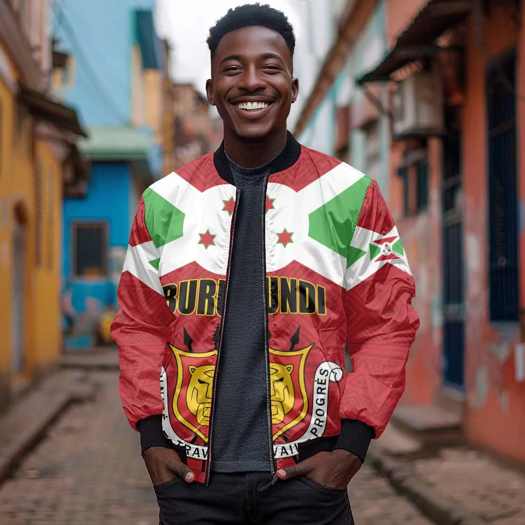 Personalized Burundi Bomber Jacket Coat Of Arms African Pattern LT01
