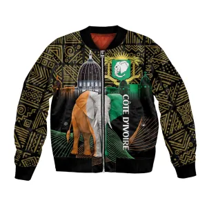 Personalized Cote dIvoire Independence Day Bomber Jacket Ivory Coast Elephant African Pattern LT14