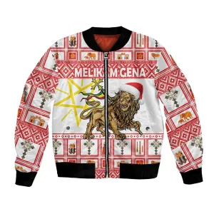 Personalized Ethiopia Melikam Gena Bomber Jacket Merry Christmas Lion of Judah LT18