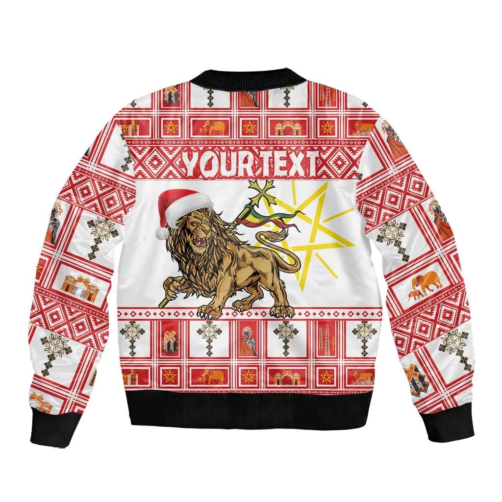 Personalized Ethiopia Melikam Gena Bomber Jacket Merry Christmas Lion of Judah LT18