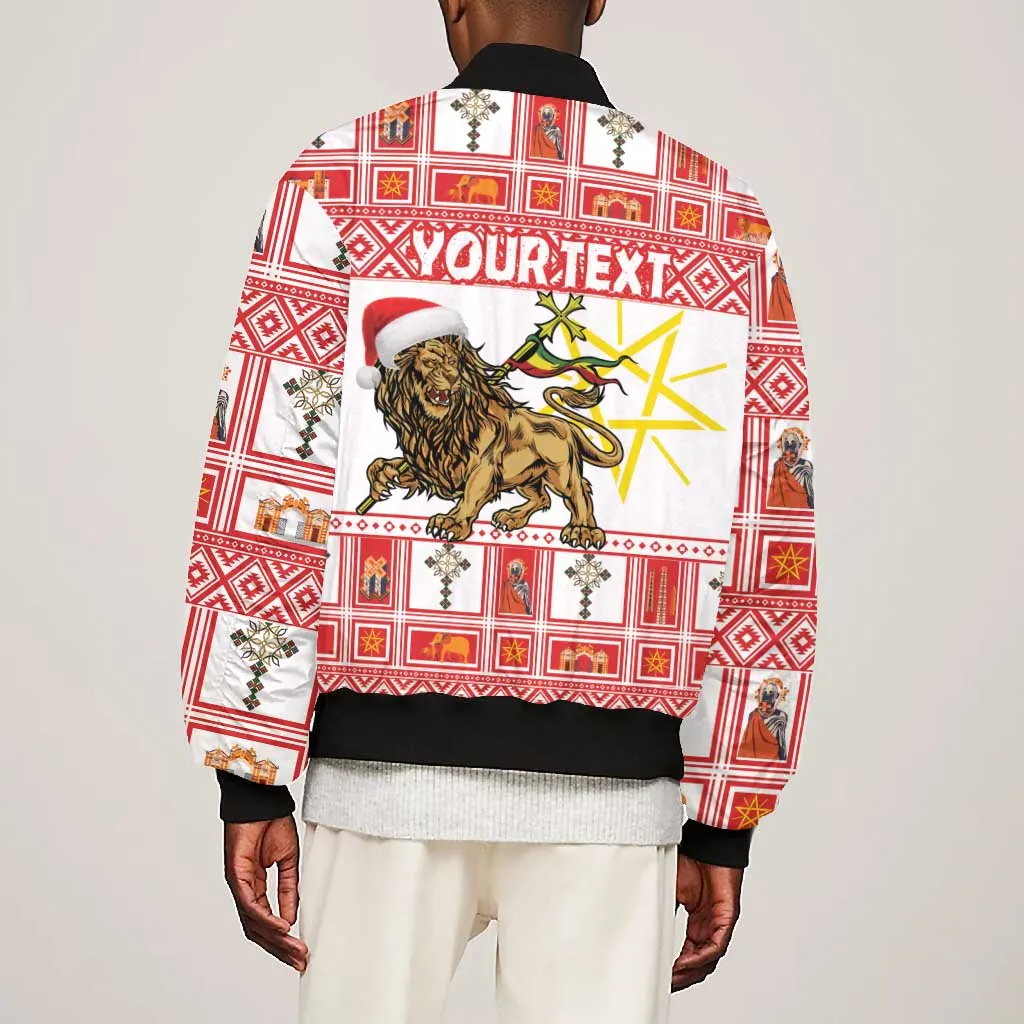 Personalized Ethiopia Melikam Gena Bomber Jacket Merry Christmas Lion of Judah LT18