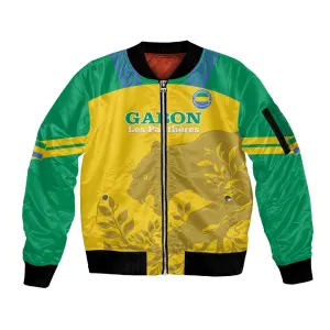 Personalized Gabon Football Sleeve Zip Bomber Jacket Allez Les Pantheres LT14