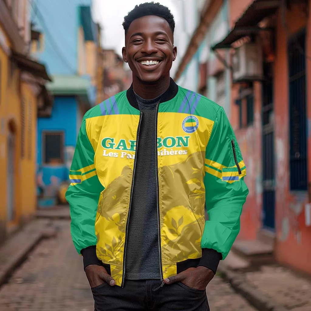 Personalized Gabon Football Sleeve Zip Bomber Jacket Allez Les Pantheres LT14