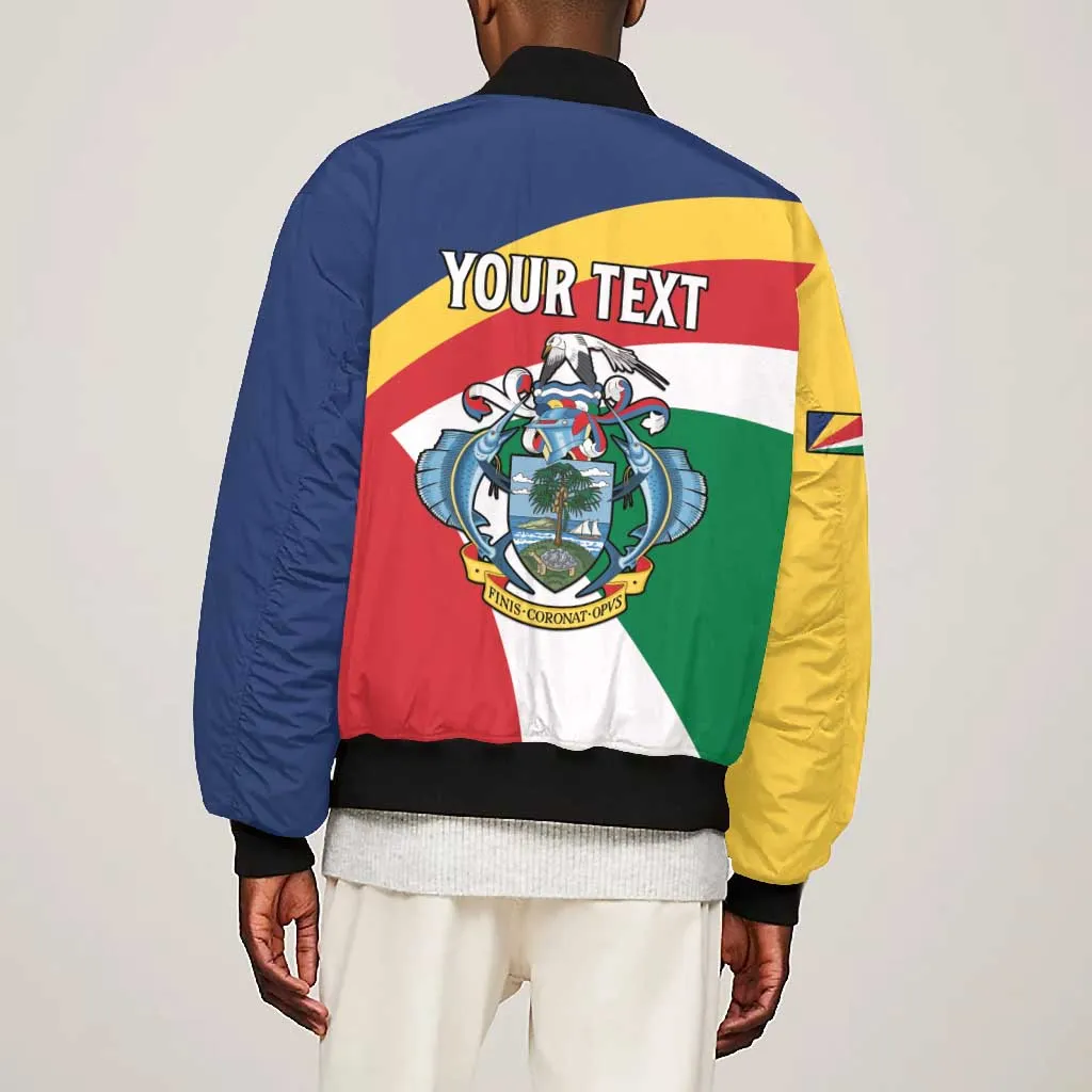Personalized Happy Seychelles Independence Day Bomber Jacket Black Parrot Coat Of Arms LT15