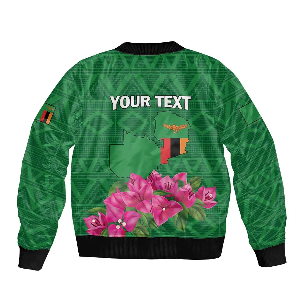Personalized Icitungu ca Zambia Bomber Jacket Africa Bougainvillea LT01