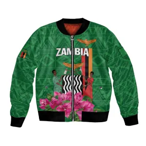 Personalized Icitungu ca Zambia Bomber Jacket Africa Bougainvillea LT01