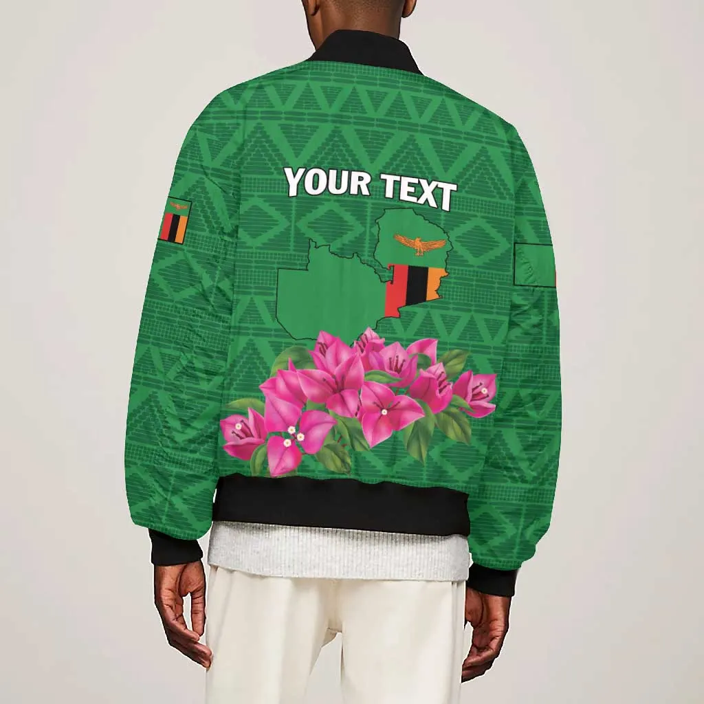 Personalized Icitungu ca Zambia Bomber Jacket Africa Bougainvillea LT01
