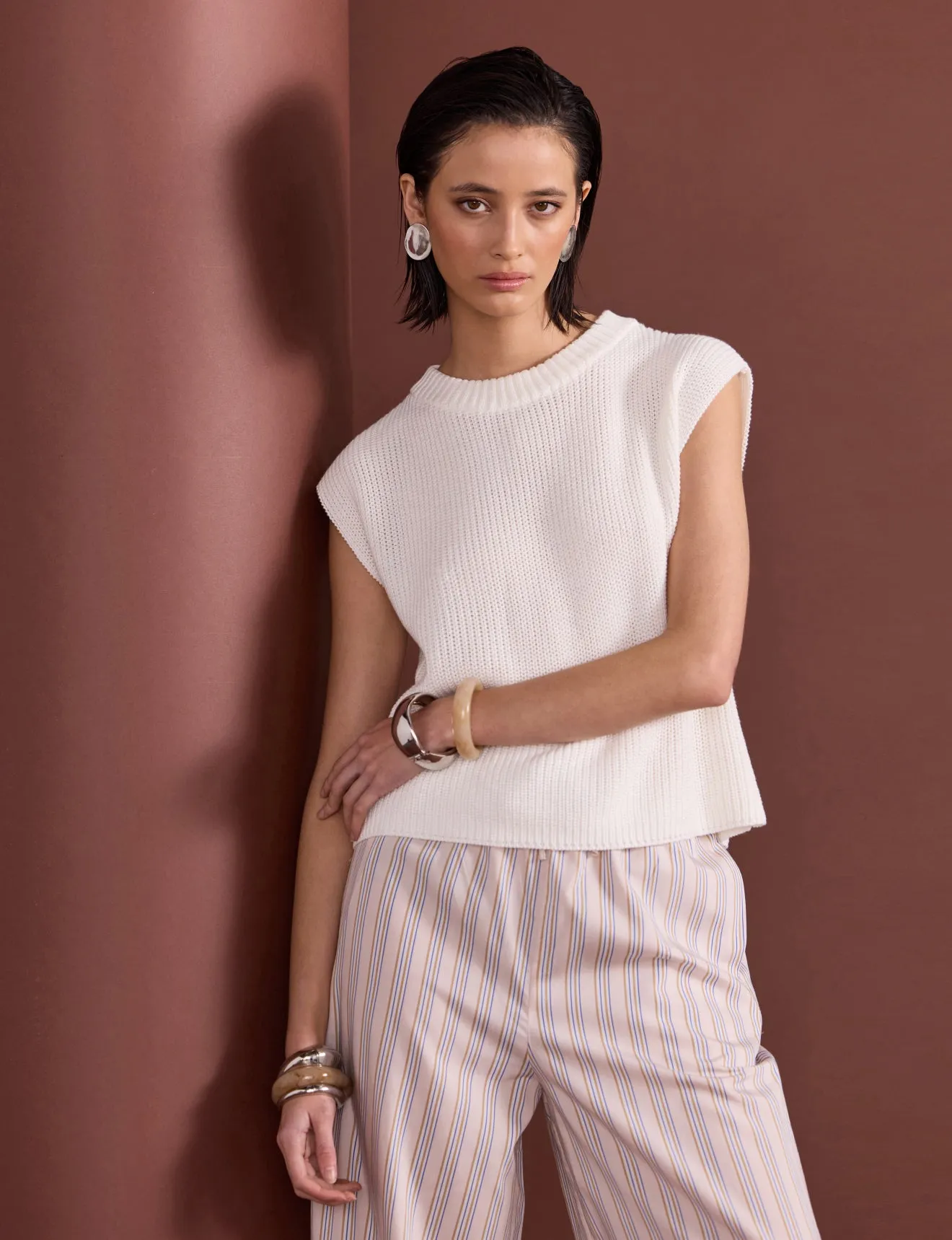 Petra Knit Top | White