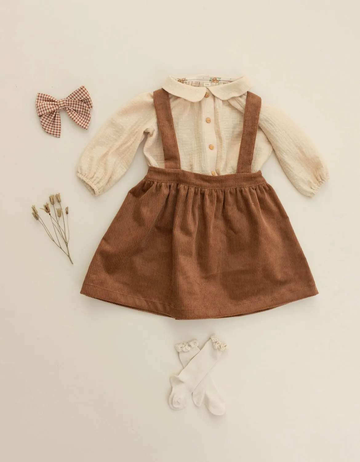 Pinafore Skirt  - Corduroy Camel