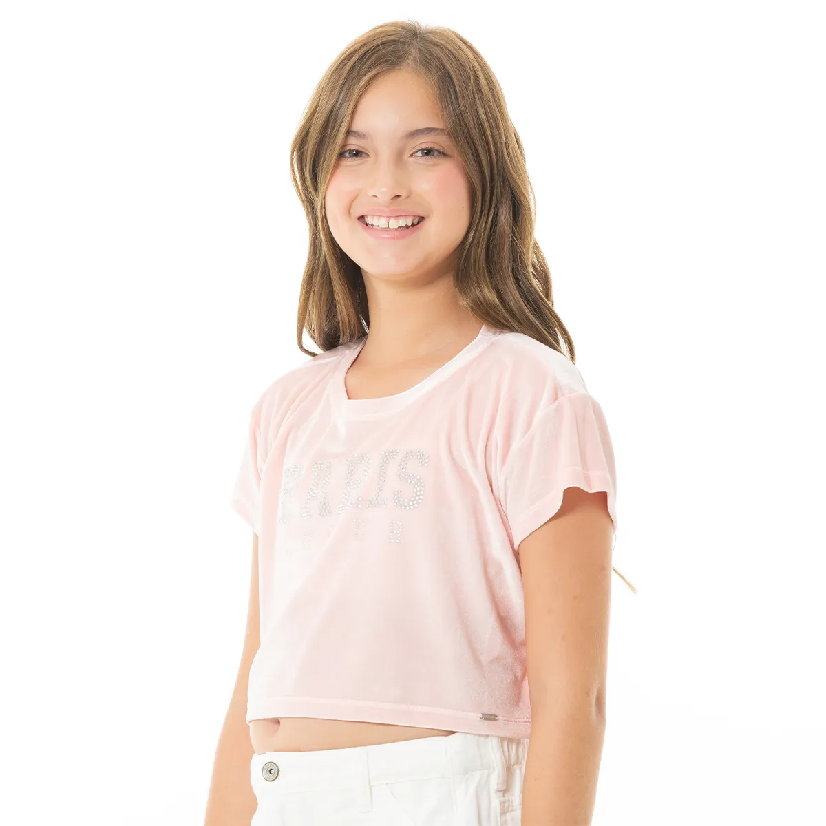 PINK VELVET T-SHIRT FOR GIRLS