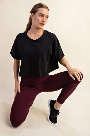 PLUS Short Sleeve Crop in Black