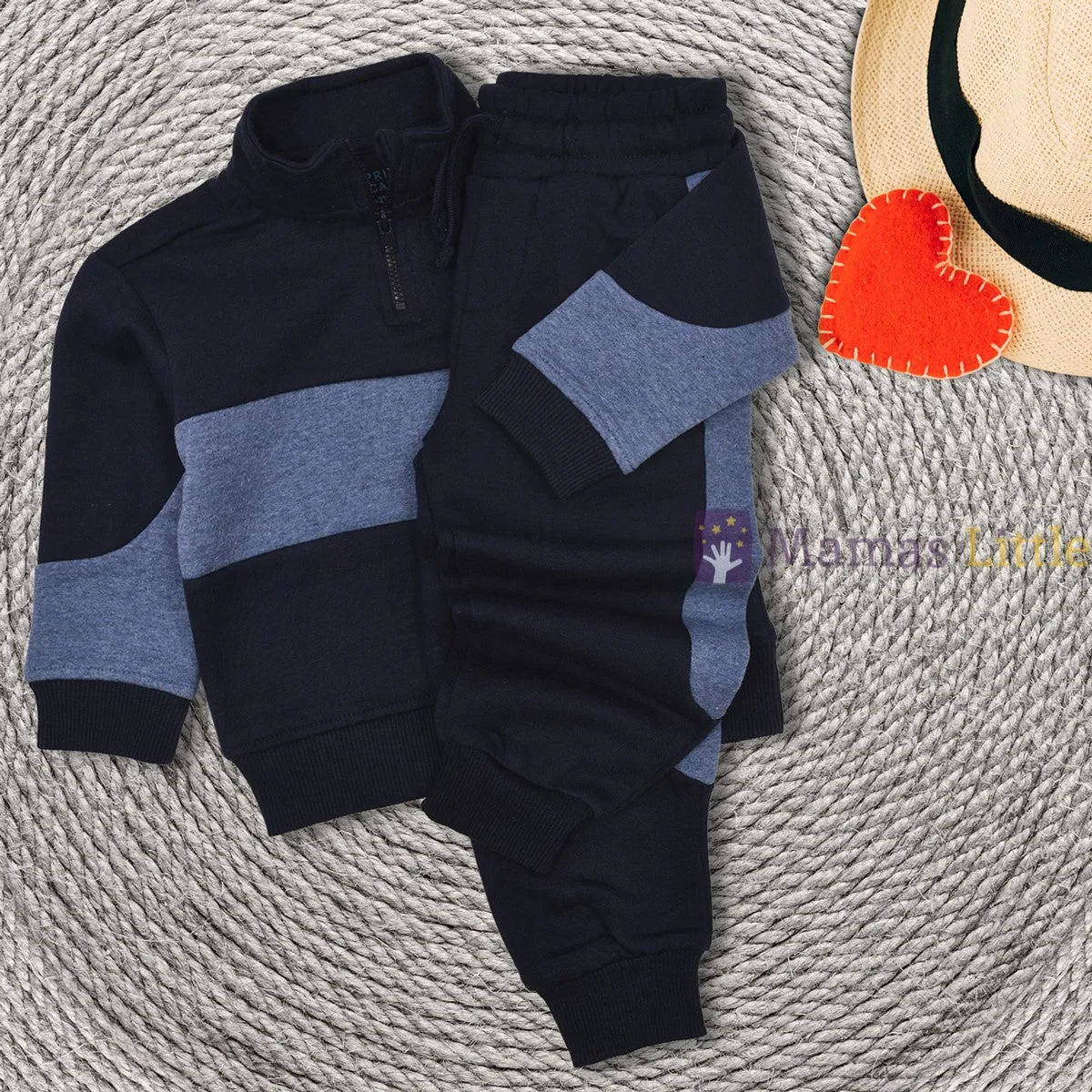 PMK Pannel Blue Fleece Hooded Tracksuit 13340