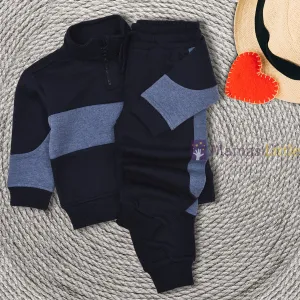 PMK Pannel Blue Fleece Hooded Tracksuit 13340