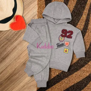 PMK Quilted 92 Patch Grey Hooded Tracksuit 13339
