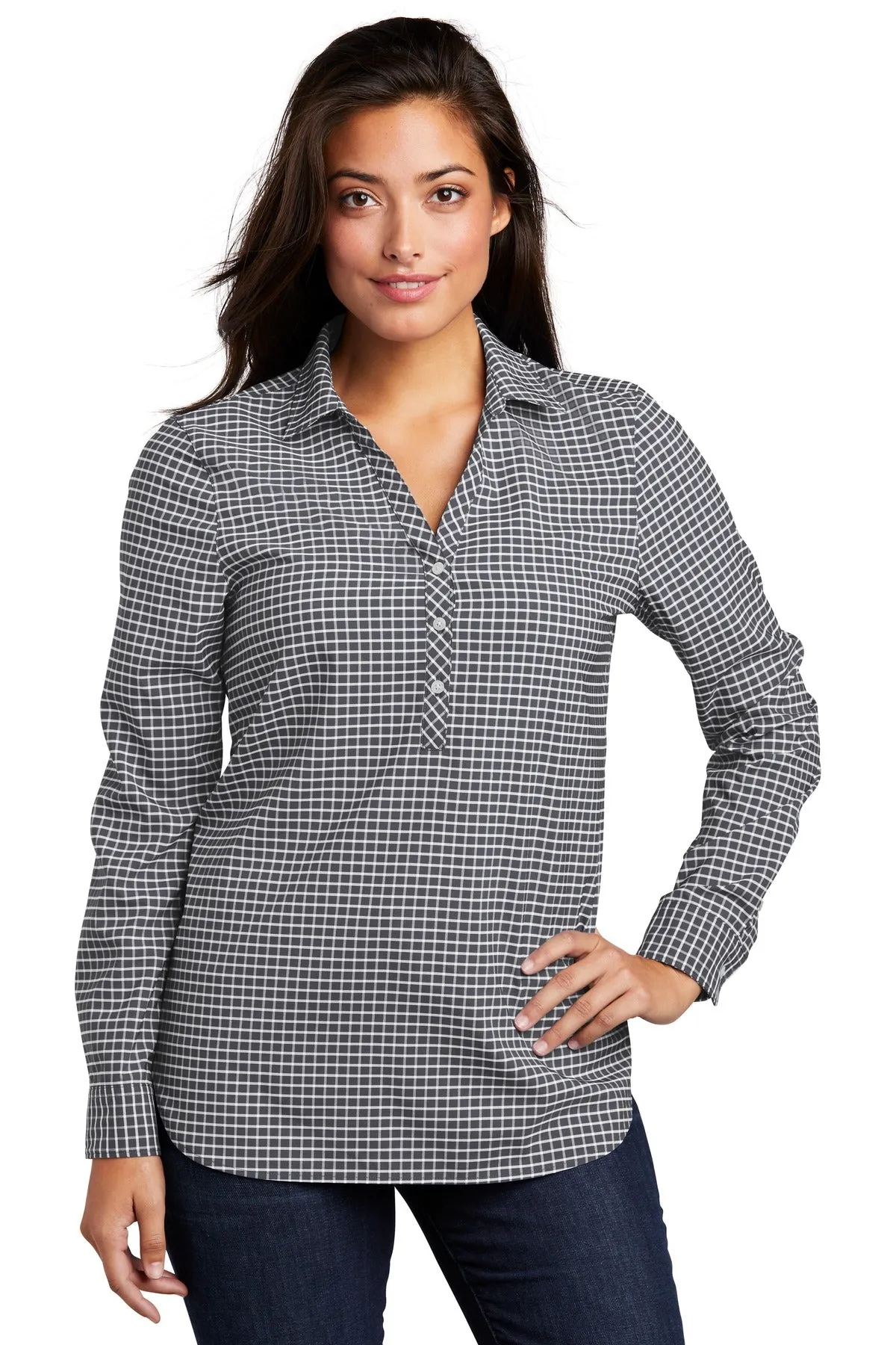 Port Authority  Ladies City Stretch Tunic LW680 Graphite/ White
