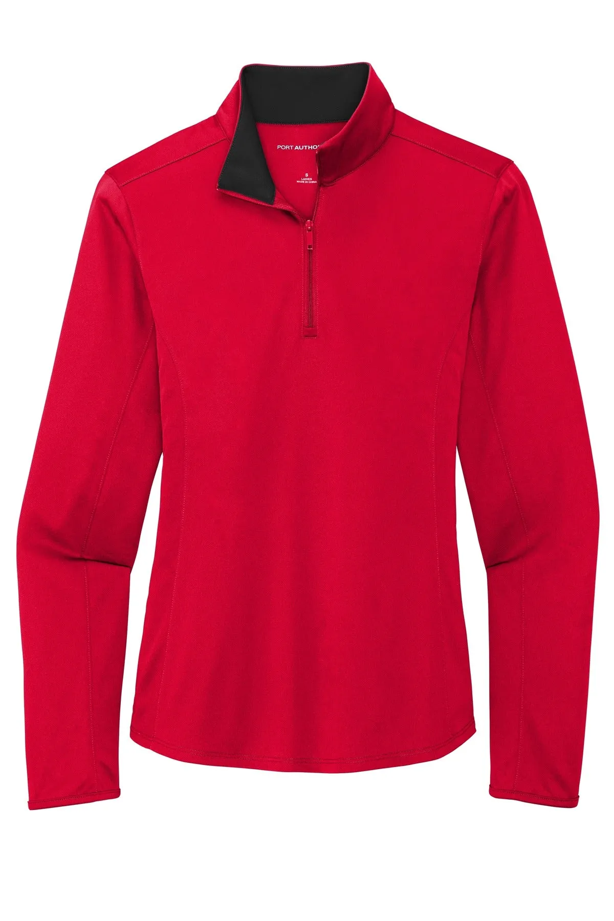 Port Authority  Women's Silk Touch  Performance 1/4-Zip LK584 Red/ Black