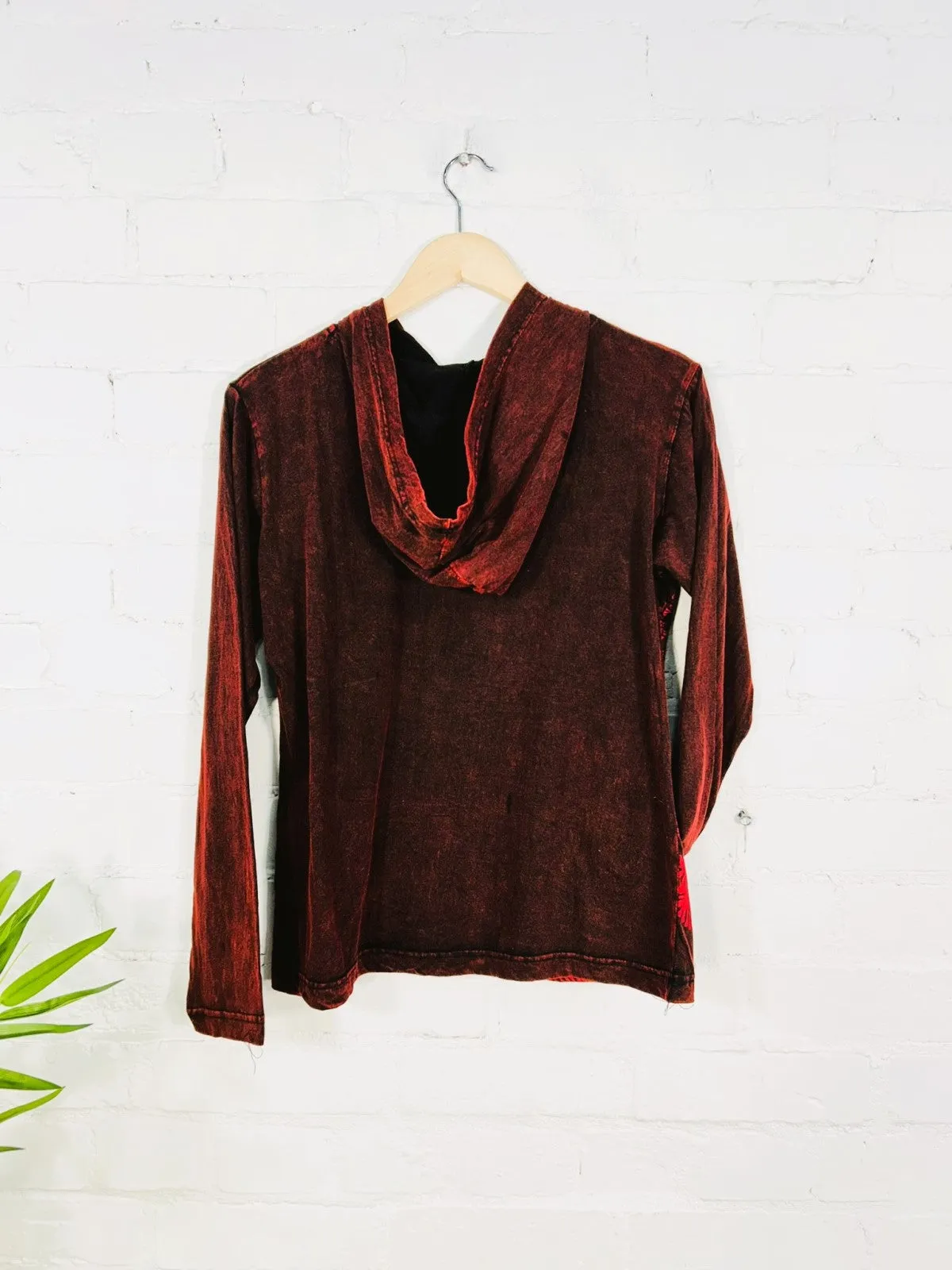 Prayer Print Zip Hood Top