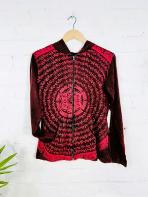 Prayer Print Zip Hood Top