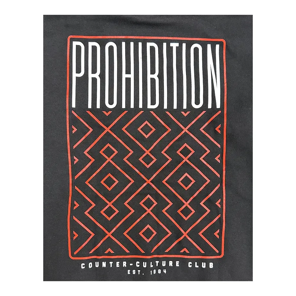 Prohibition - Counter-Culture Club Pattern Hoodie - Black