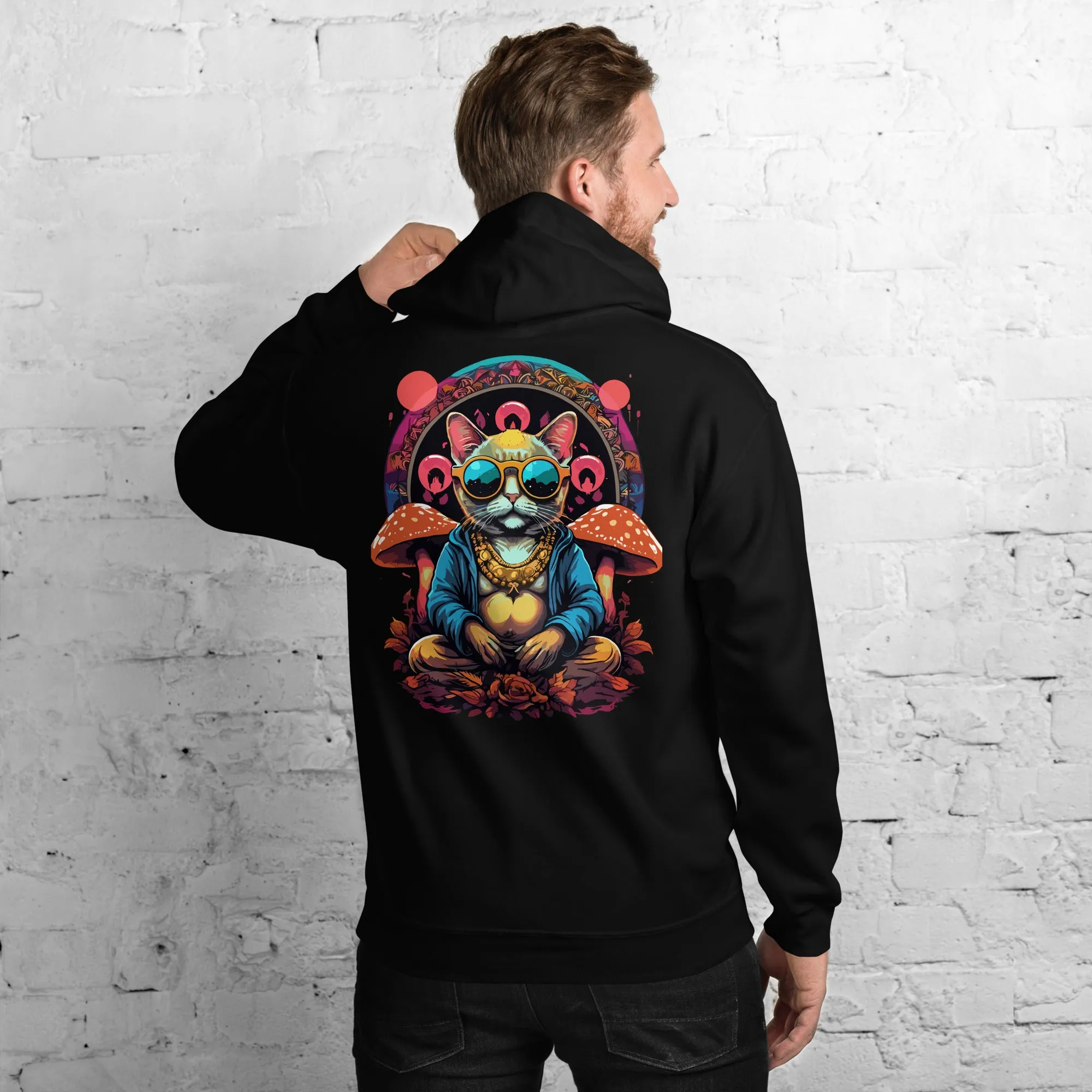 Psychedelic Hoodie | Buddha Cat
