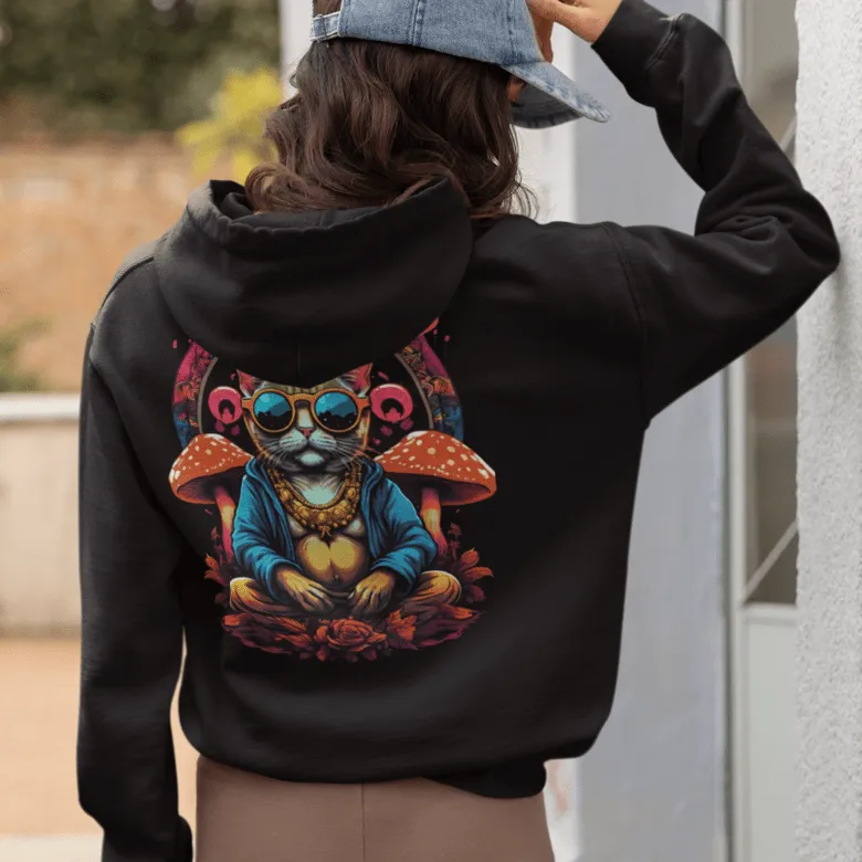 Psychedelic Hoodie | Buddha Cat