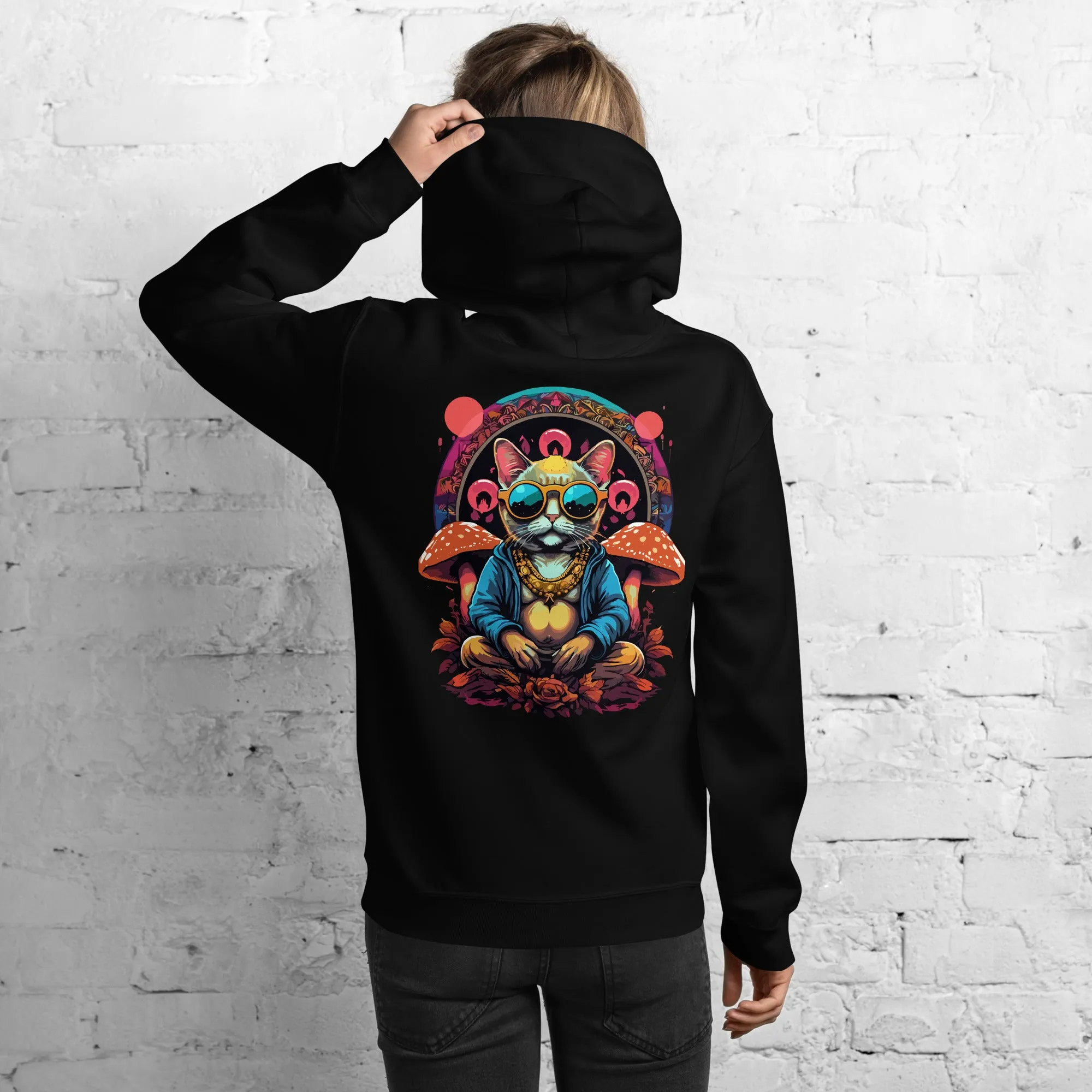 Psychedelic Hoodie | Buddha Cat
