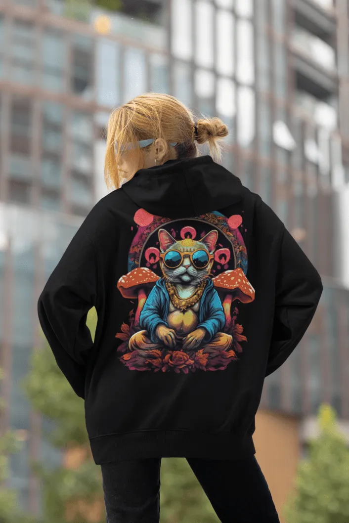 Psychedelic Hoodie | Buddha Cat
