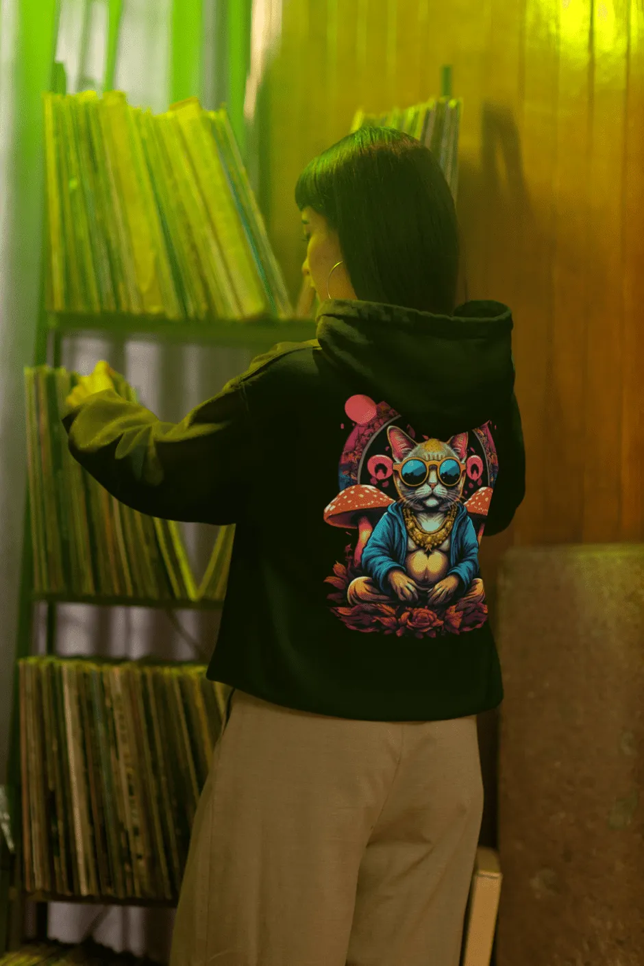 Psychedelic Hoodie | Buddha Cat