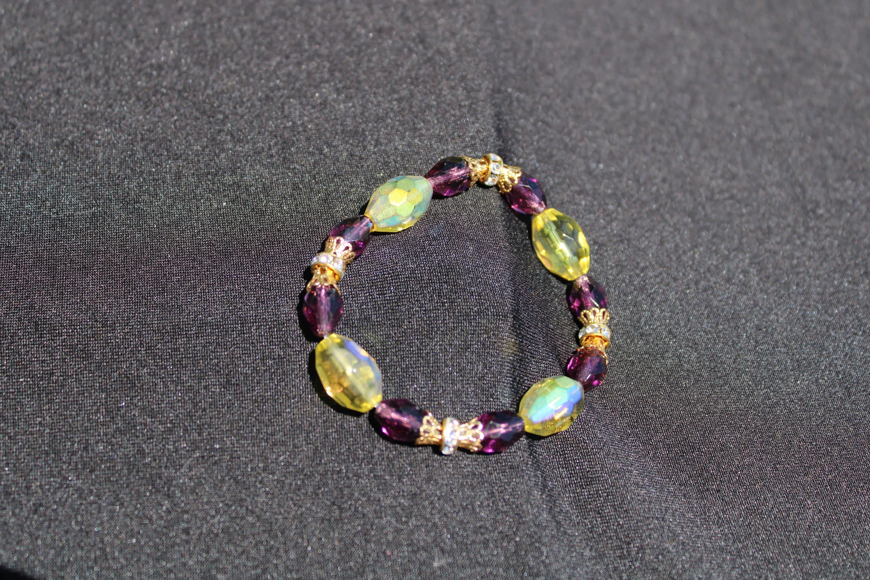 Purple & Yellow Stretch Bracelet