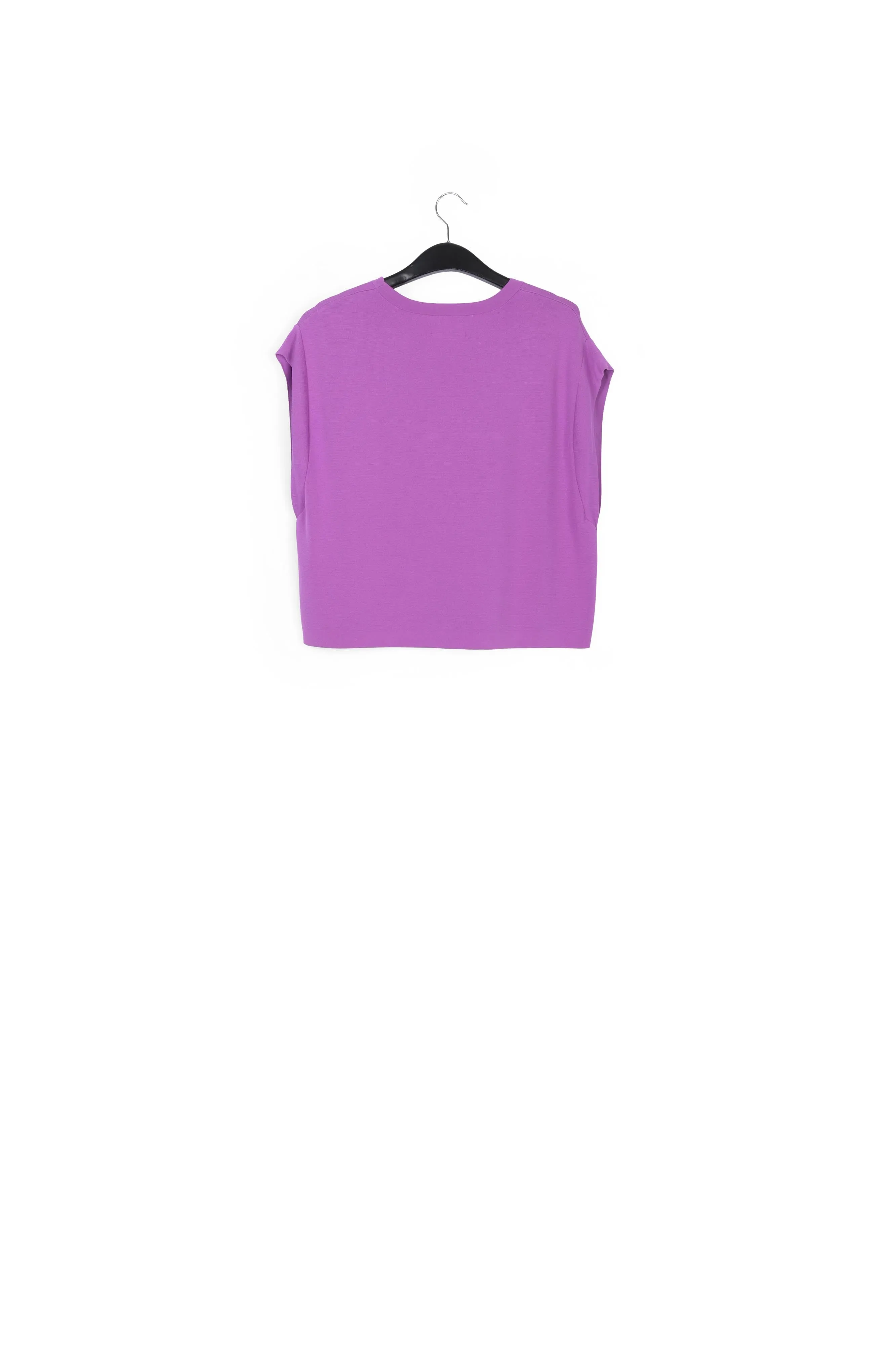 Purple sleeveless knitted sweater