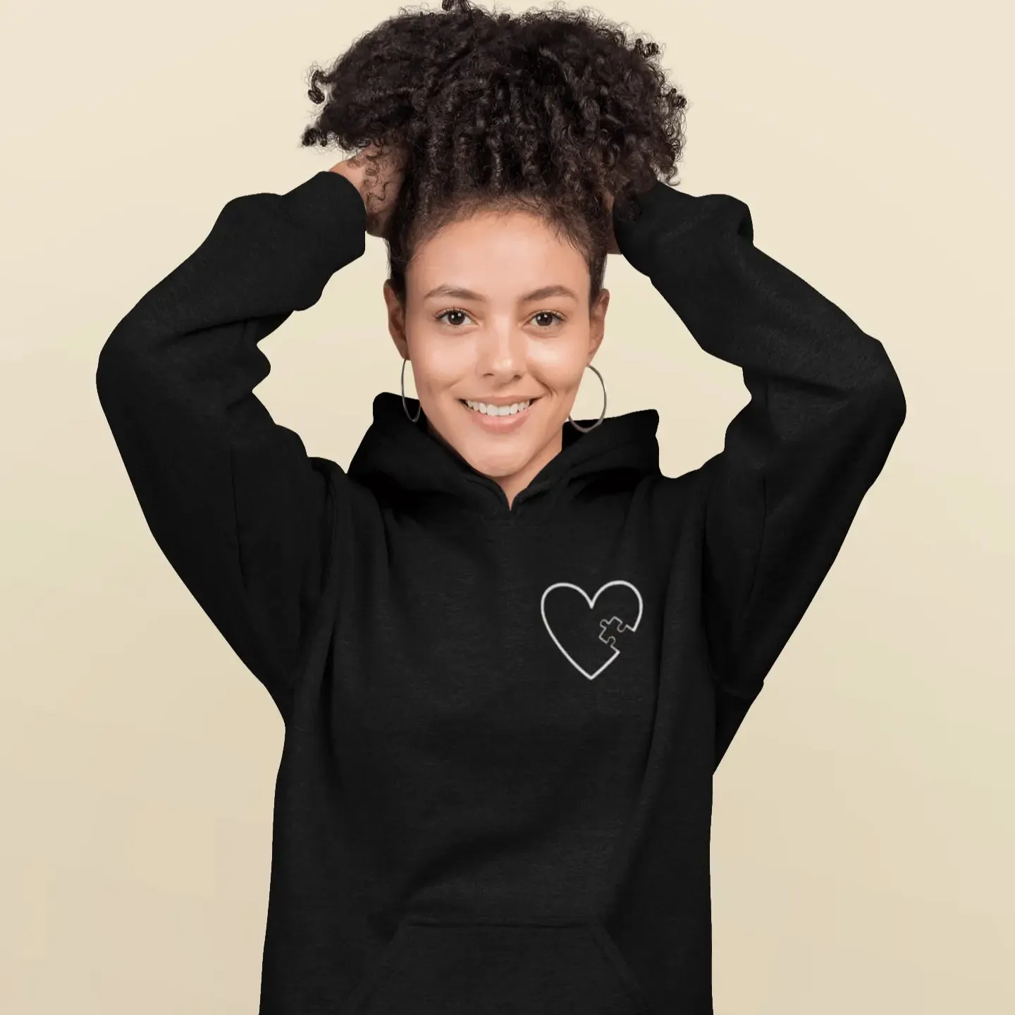 Puzzle Heart & Missing Piece Matching Couple Embroidered Unisex Hoodie