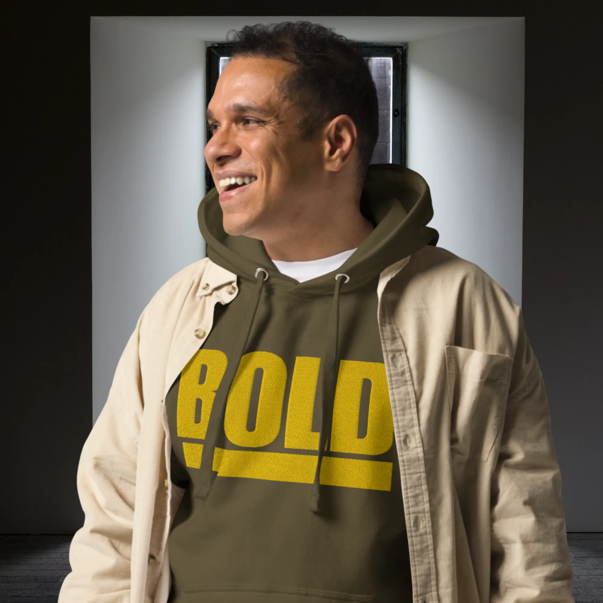 "BOLD" Unisex Embroidered Hoodie (Yellow Theme)