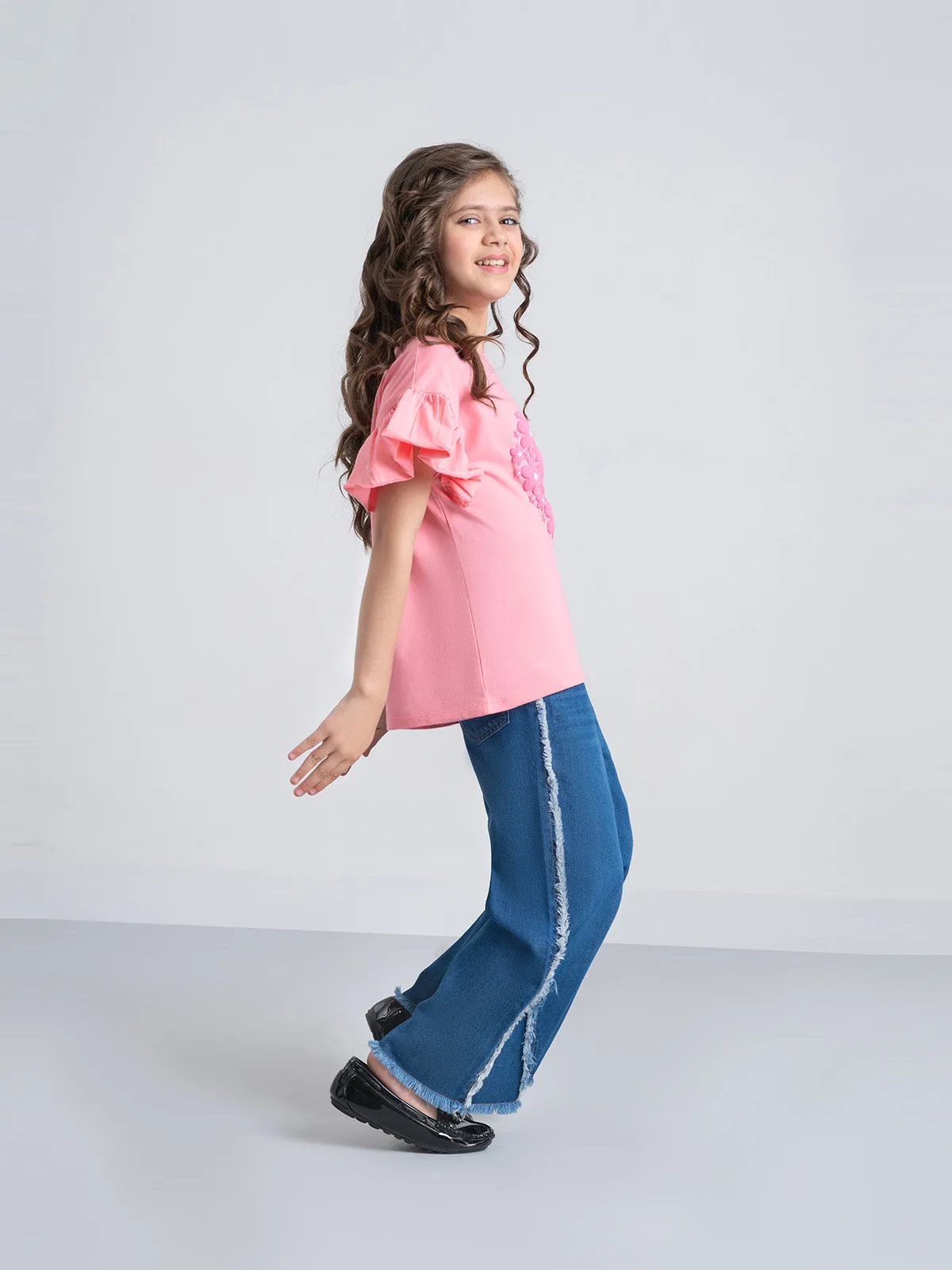 "DONIER" Stylish Wide Leg Denim Pant