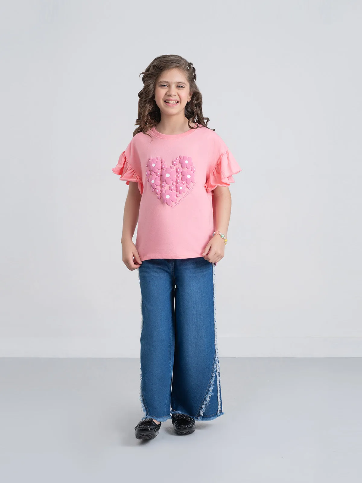 "DONIER" Stylish Wide Leg Denim Pant