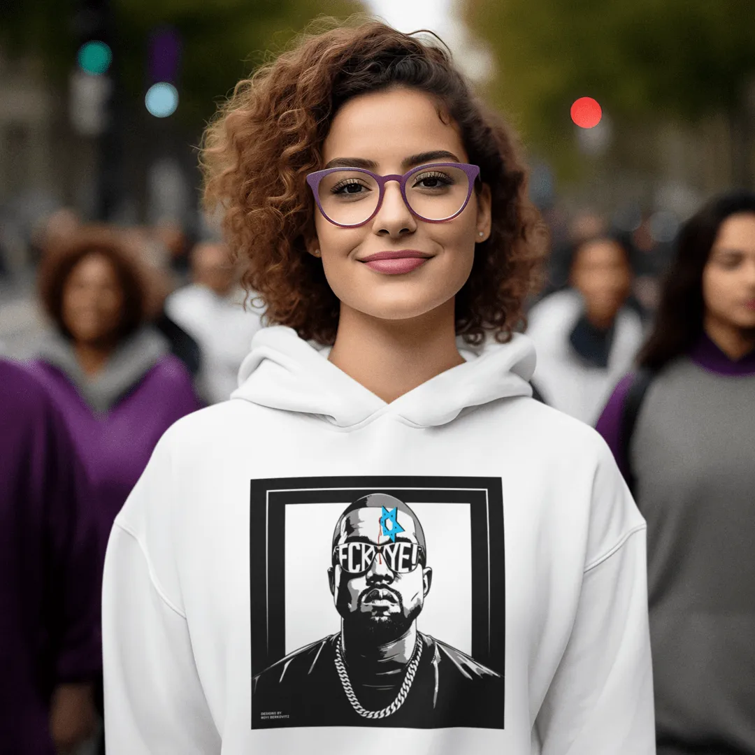 "FCK YE!" White Custom Unisex Hoodie
