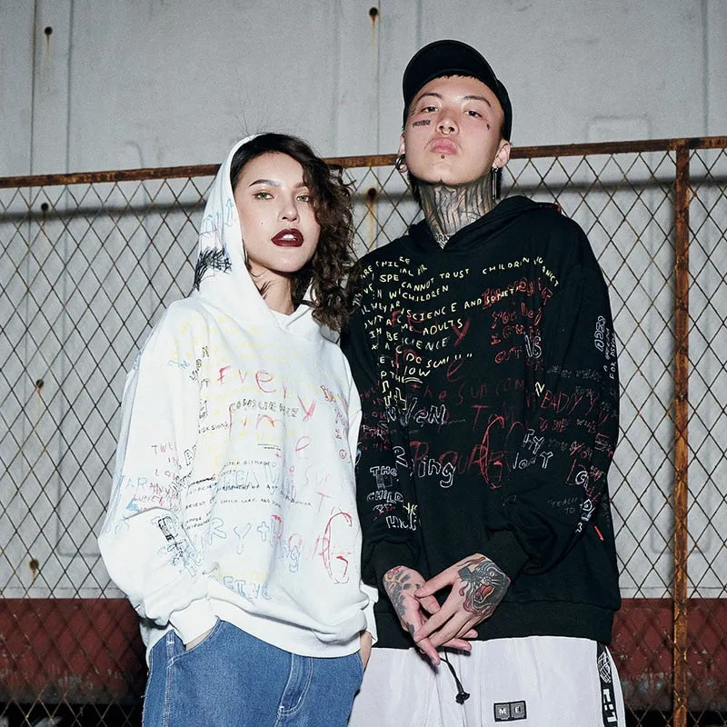 "THOUGHTS" Hoodies Sweatshirt Streetwear Noir - URB1™
